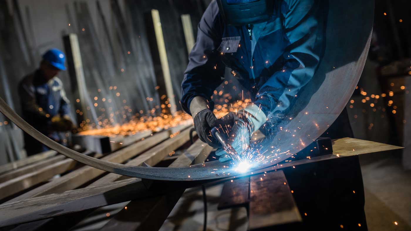 Close up of a person welding